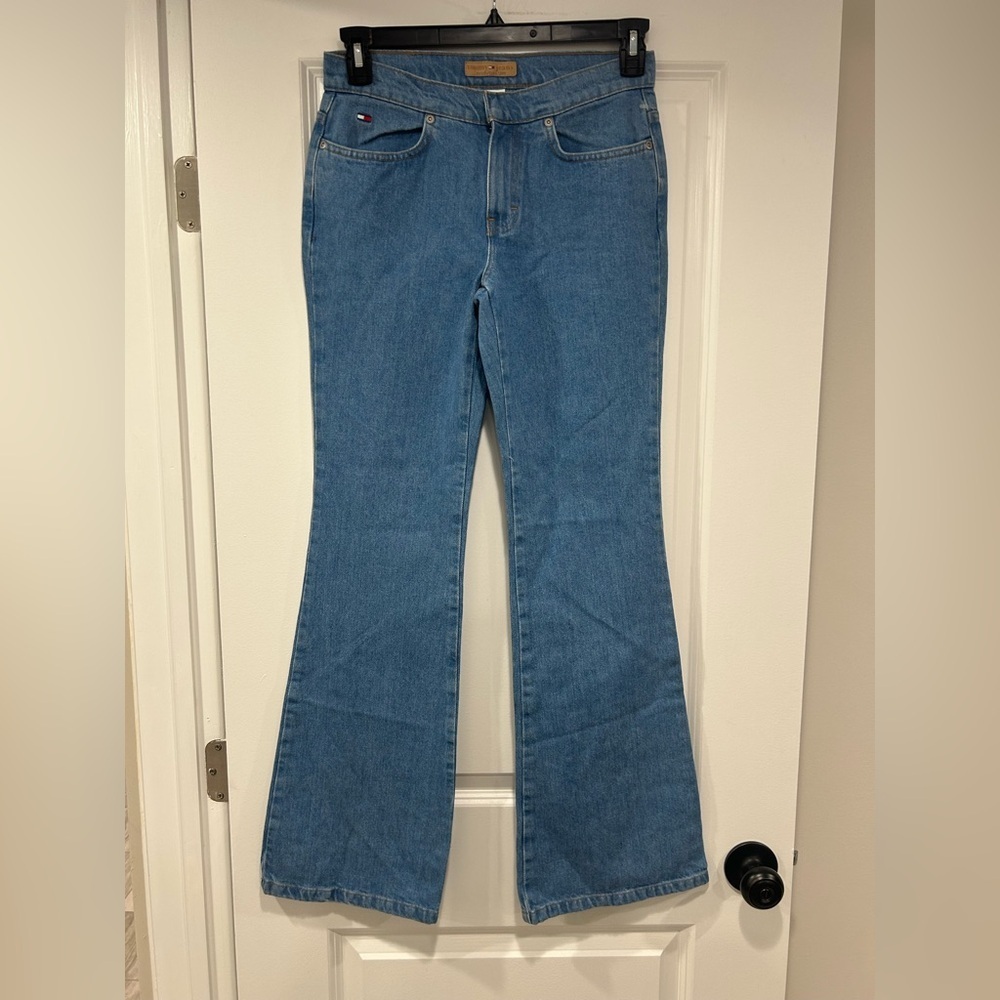 Vintage Tommy Hilfiger Women's Blue Flare Jeans